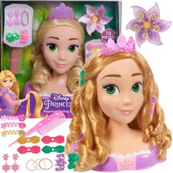 Lalka Głowa do stylizacji i czesania włosów Księżniczka Disney Roszpunka Zaplątani Fryzjer + ak