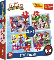 Marvel Puzzle 4w1 Ekipa Spiday'a 71 elementów