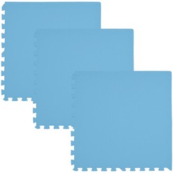 Mata piankowa podłogowa Humbi 180x60 Duże puzzle piankowe wodoodporne bezpieczne 3 szt. błękitny jasny niebieski