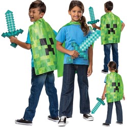 Minecraft kostium Halloween, strój karnawałowy zestaw miecz + peleryna Creeper
