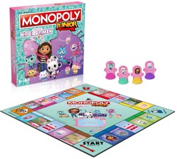 Monopoly Junior Gabby's Dollhouse rodzinna gra planszowa towarzyska Koci Domek Gabi PL