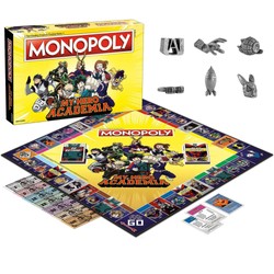Monopoly Towarzyska Gra Planszowa rodzinna My Hero Academia anime bohaterowie złoczyńcy