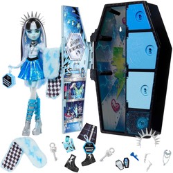 Monster High Zestaw Lalka Frankie Stein 30 cm + akcesoria niespodzianki 19 elementów Straszyceum