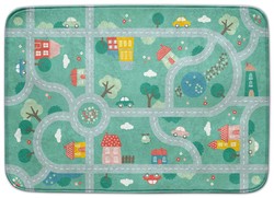 OUTLET Miękki kolorowy dywan Mata do pokoju dziecięcego Antypoślizgowy Miasto Ulice 130x180 cm Achoka PO ZWROCIE