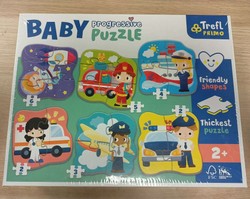 OUTLET Puzzle Baby Progressive Zestaw 6w1 Zawody i pojazdy 22 elementów USZKODZONE OPAKOWANIE