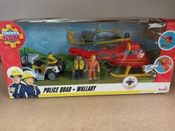 OUTLET Strażak Sam zestaw Sam Helikopter Wallaby i Quad policyjny + figurki USZKODZONE OPAKOWANIE