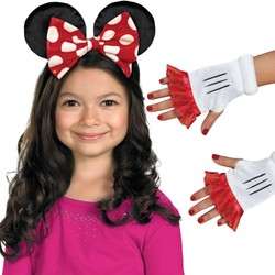 Opaska do włosów Uszy Myszki Minnie z kokardką oraz Rękawiczki bez palców Disney Myszka Minnie