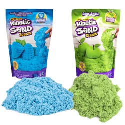 Plastyczny piasek kinetyczny Niebieski oraz Zielony Kinetic Sand Scents Jabłko&Jagody