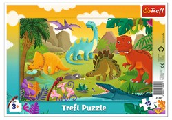 Puzzle ramkowe Dinozaury 15 elementów 