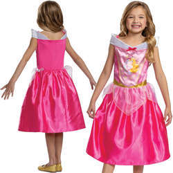 Strój karnawałowy Disney dla dziewczynki Śpiąca królewna Aurora kostium przebranie 110-122 cm