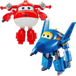 Super Wings Figurki Transformujące samolot robot Jerome (Lotek) i Jett (Dżetek)