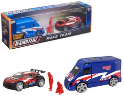 Teamsterz Auto wyścigowe czerwone + pojazd serwisowy