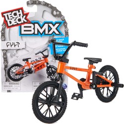 Tech Deck mały zestaw fingerbike BMX mini rower na palce pomarańczowy Cult + naklejki