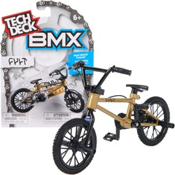 Tech Deck mały zestaw fingerbike BMX mini rower na palce złoty Cult + naklejki
