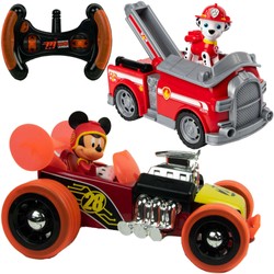 Zdalnie sterowane auto Mickey Super Charged Hot Rod i Wóz strażacki Mashalla z figurką