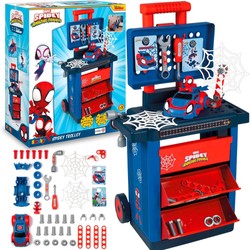 Zestaw Małego Majsterkowicza Warsztat Mobilna walizka Spidey Trolley Spiderman + 45 akcesoriów