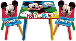 Zestaw Myszka Mickey drewniany stolik + dwa krzesełka