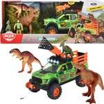 Zestaw Samochód Ford Raptor z dźwiękiem + figurka myśliwy i 3 figurki dinozaurów