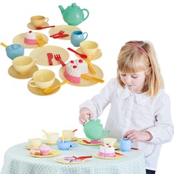 Zestaw Serwis do herbaty kawowy filiżanki ciastka dla dzieci 36 elementów