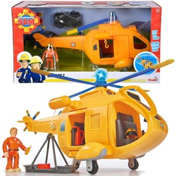 Zestaw Strażak Sam Żółty Helikopter ratunkowy Wallaby 2 światło dźwięk + figurka i akcesoria 3+ Simba
