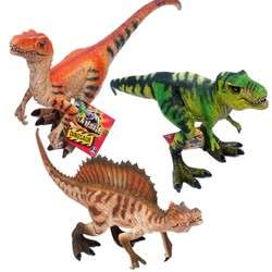 Zestaw figurek Dinozaurów Spinozaur 14 cm, Velociraptor 19 cm i T-Rex 13 cm