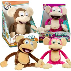 Zestaw interaktywnych maskotek śmiejąca się i turlająca Małpka oraz Chichocząca różowa maskotka Furfis Funny Monkey 