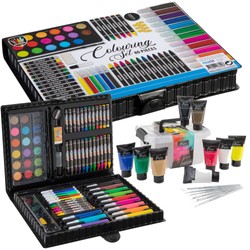 Zestaw malarski artystyczny do kolorowania mazaki kredki farbki pędzelki 95 elementów Grafix Craft Sensations