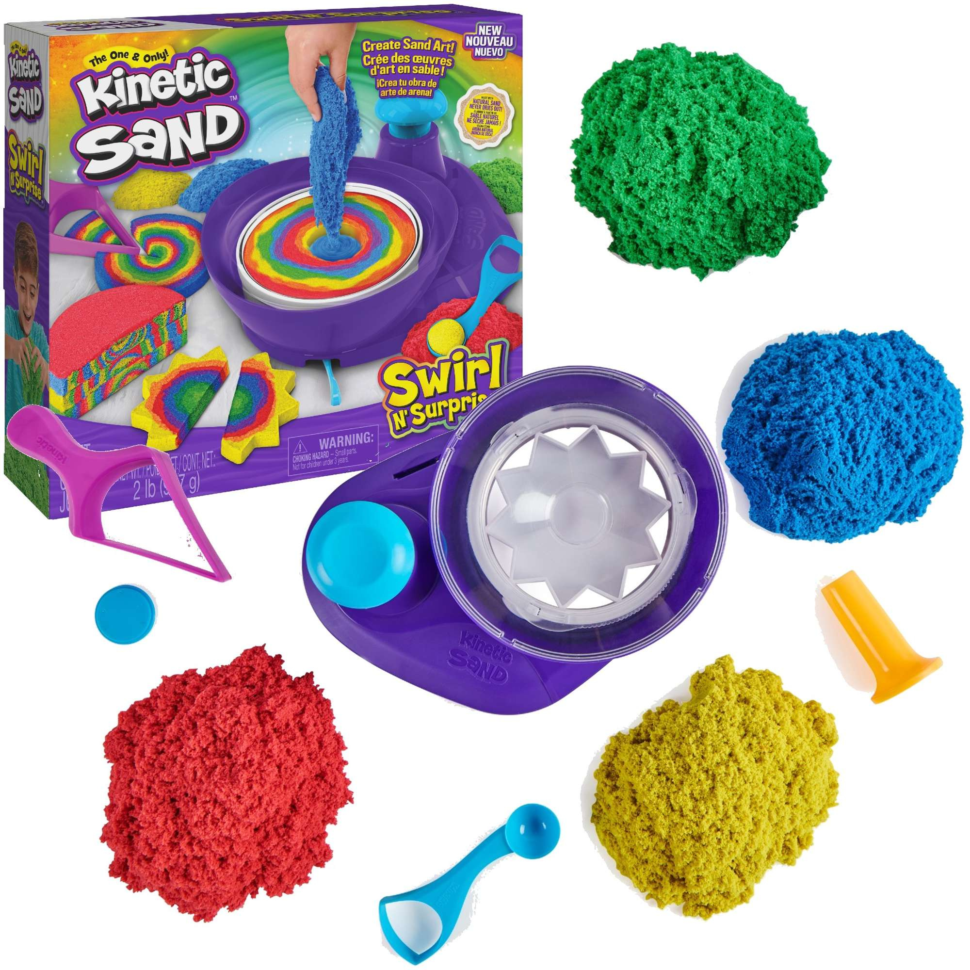 Piasek Kinetyczny Dla 2 Latka Kinetic Sand Piasek kinetyczny zestaw Swirl n' Surprise : Humbi.pl