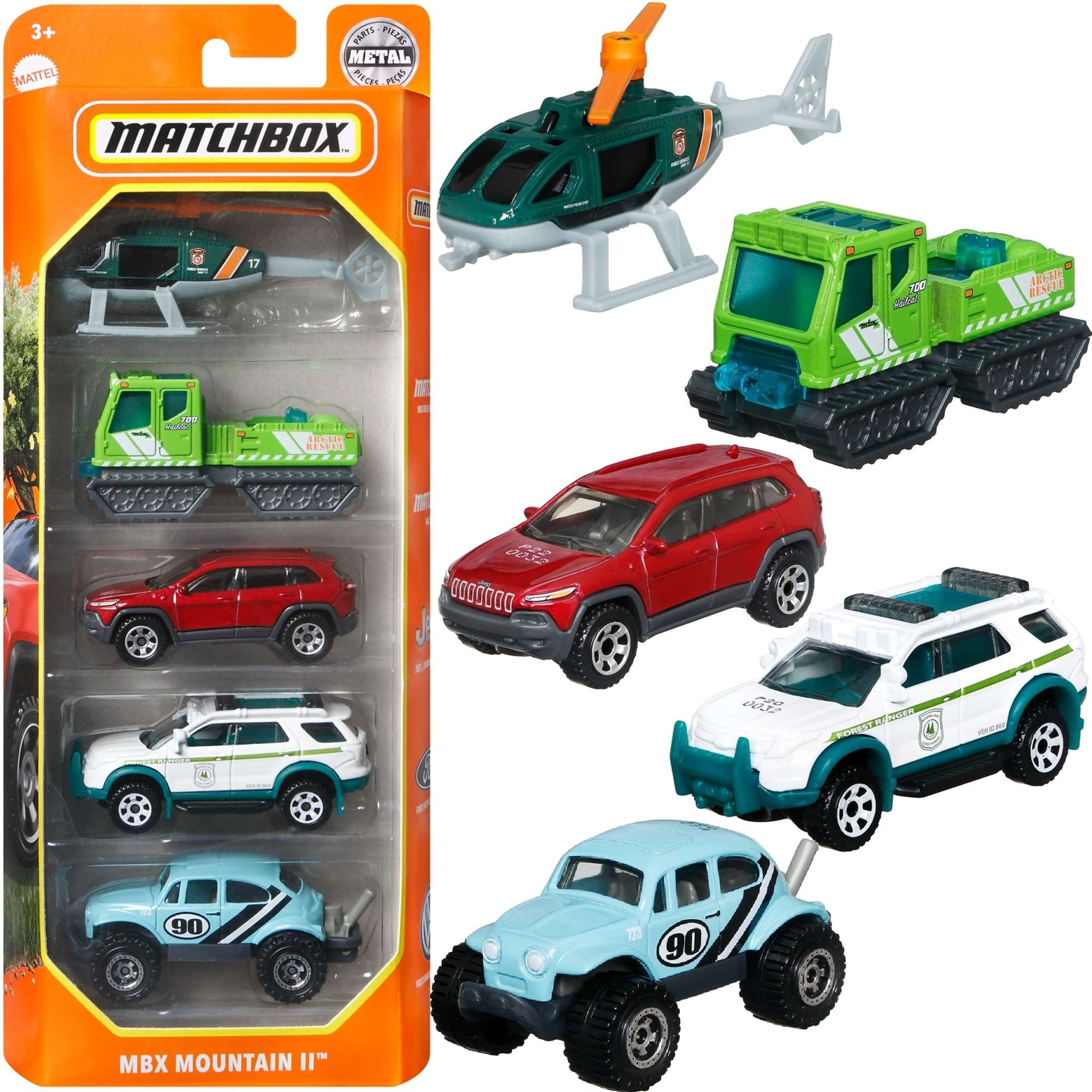 Pojazdy metalowe Matchbox MBX Mountain II 5pak Humbi.pl