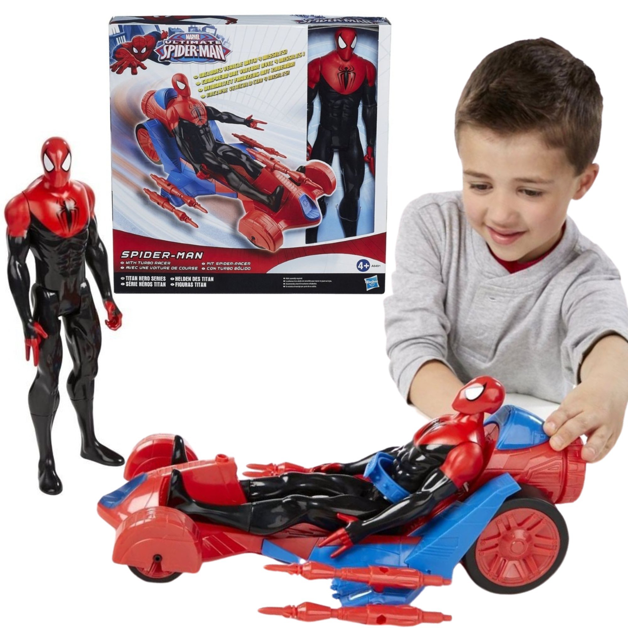 Spiderman Tytan+ Duży Samochód Auto Turbo Racer Hasbro
