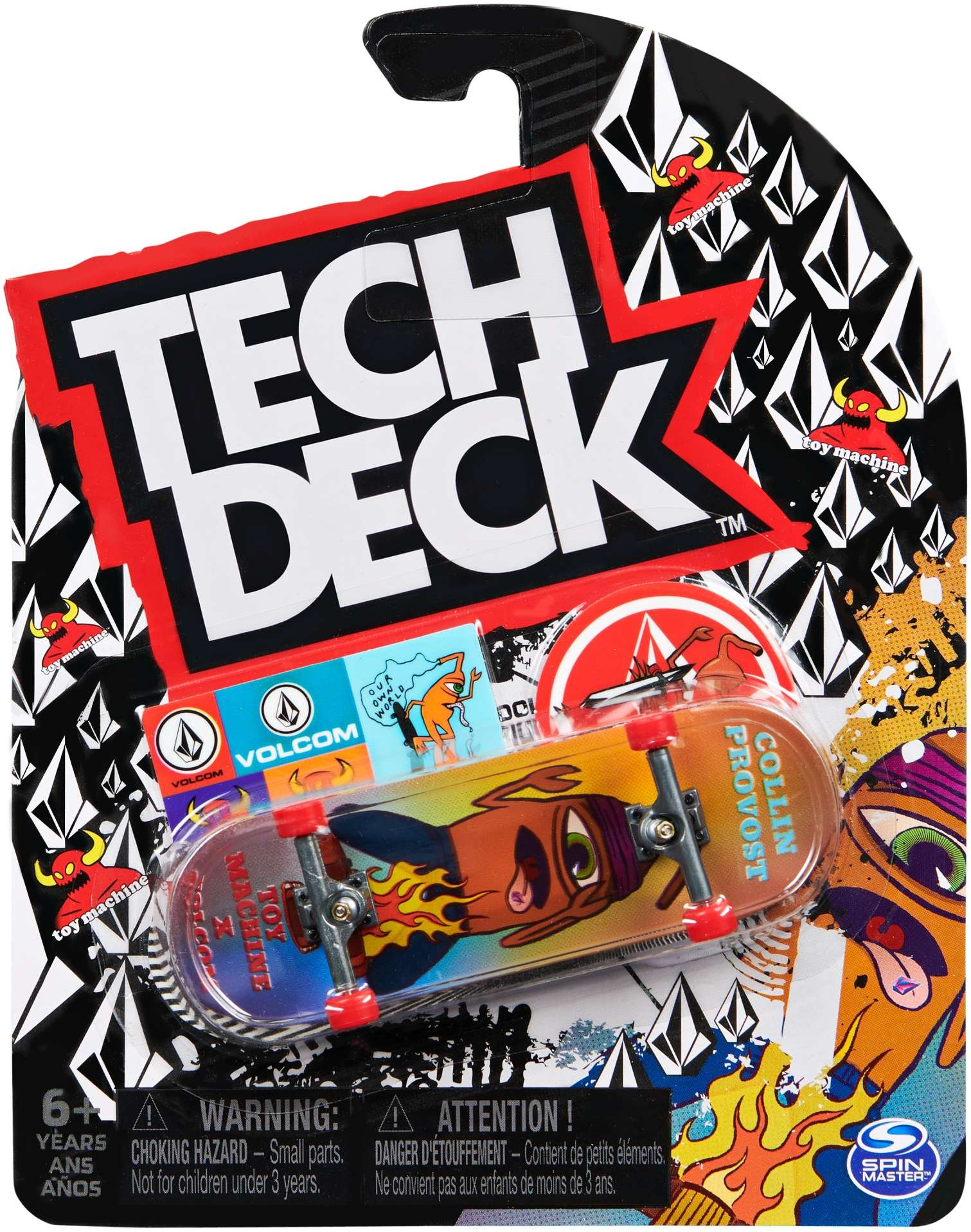 Tech Deck deskorolka fingerboard Toy Machine Collin Provost + naklejki