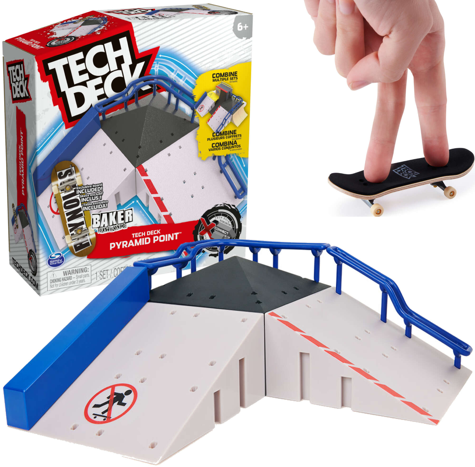 Tech Deck zestaw fingerboard Rampa Pyramid Point Baker+ kolorowa