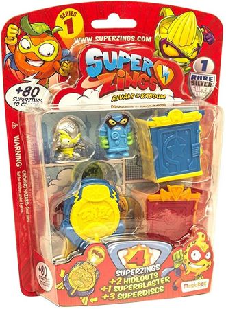  MagicBox Super Zings 4 figurki, superdyski+pojemniki Seria 1 Superzings