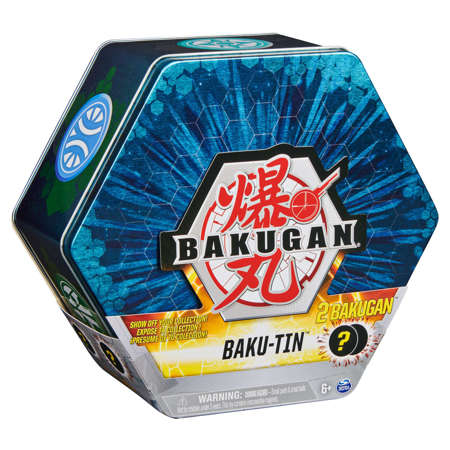 Bakugan Baku-Tin puszka granatowa 2 figurki karty
