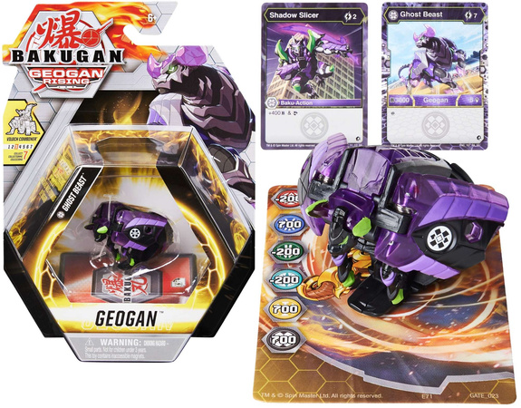 Bakugan Geogan Rising Darkus Ghost Beast figurka + karty