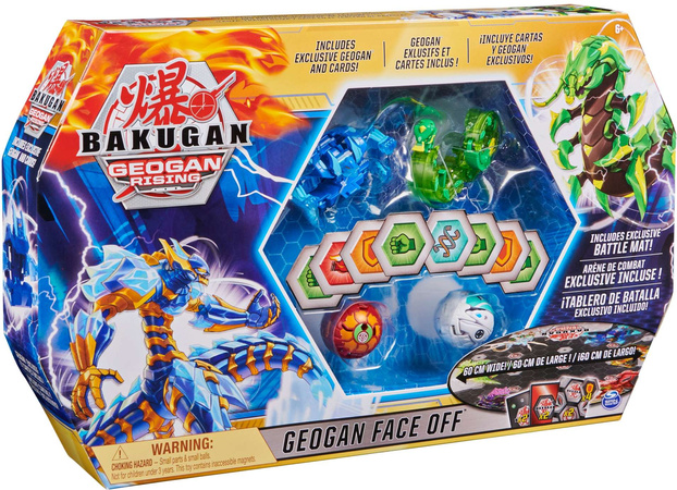 Bakugan Geogan Rising Face Off 4 figurki + arena i karty