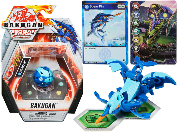 Bakugan Geogan Rising Hydorous Spear Fin figurka + karty