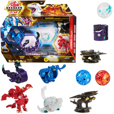 Bakugan Legends zestaw startowy 5-pak figurki i karty Nova + Ultra + Geogan