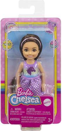 Barbie Chelsea lalka w bluzeczkę z jednorożcem