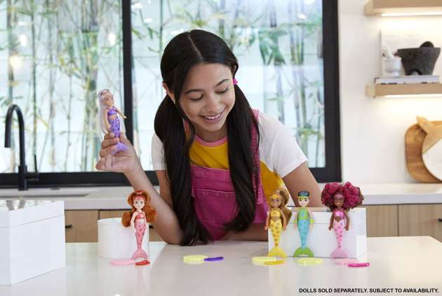 Barbie Color Reveal Chelsea Kolorowa Syrenka niespodzianka + akcesoria