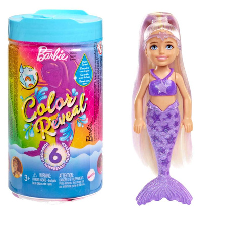 Barbie Color Reveal Chelsea Kolorowa Syrenka niespodzianka + akcesoria