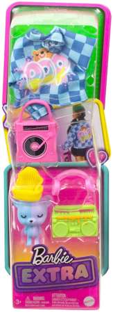 Barbie Extra Zestaw ubranek i akcesoriów dla lalki oraz zwierzątko Miś