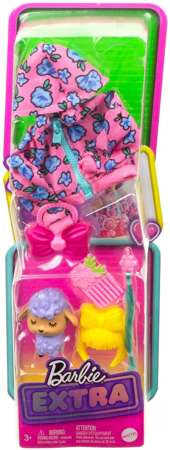Barbie Extra Zestaw ubranek i akcesoriów dla lalki oraz zwierzątko Owieczka 