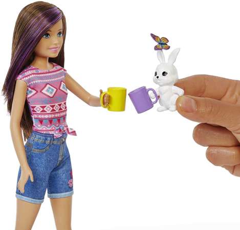 Barbie Kemping Lalka Skipper zestaw z króliczkiem