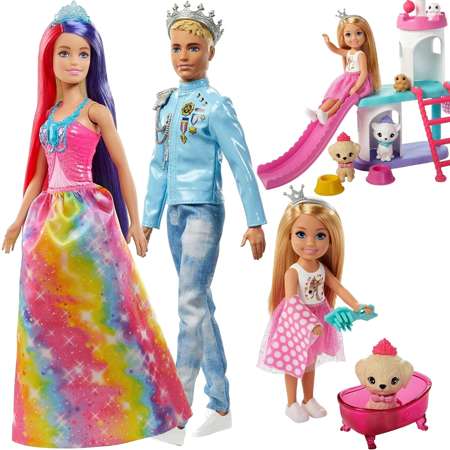Barbie Zestaw 3 lalek przygody księżniczek + akcesoria