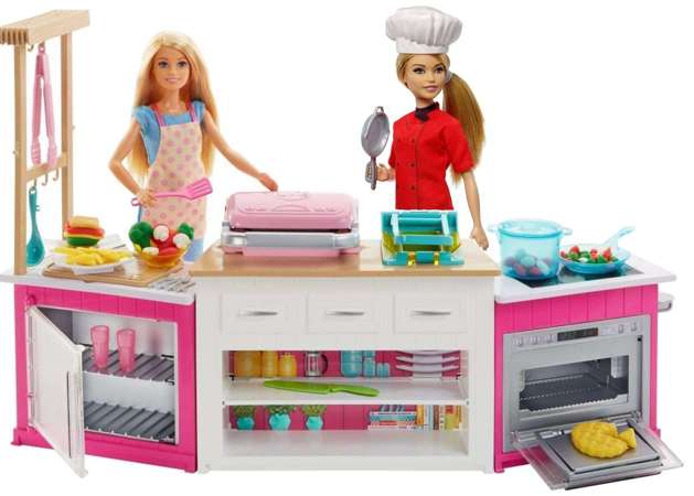 Barbie duży zestaw Idealna Kuchnia i lalka Barbie You can be Kariera Szef kuchni