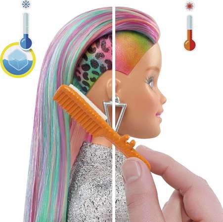 Barbie lalka Leopard Rainbow Hair z akcesoriami