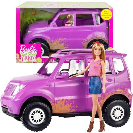 Barbie pojazd fioletowy SUV lalka Barbie Farmerka
