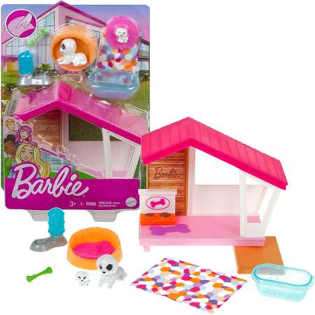 Barbie zestaw Domek dla pieska + 2 figurki piesków