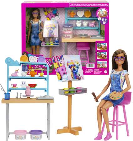 Barbie zestaw Pracownia Artystyczna z lalką i akcesoriami